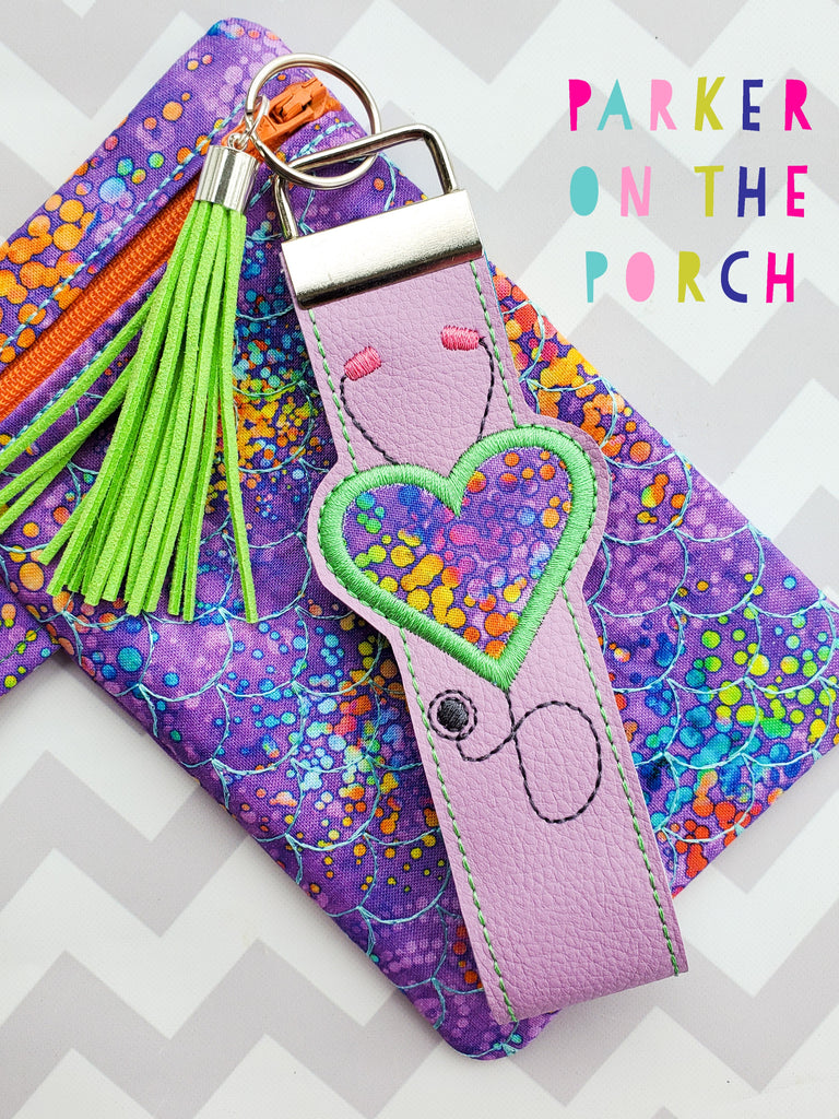 Digital Download- Medical Keyfob Set - in the hoop machine embroidery ITH pattern