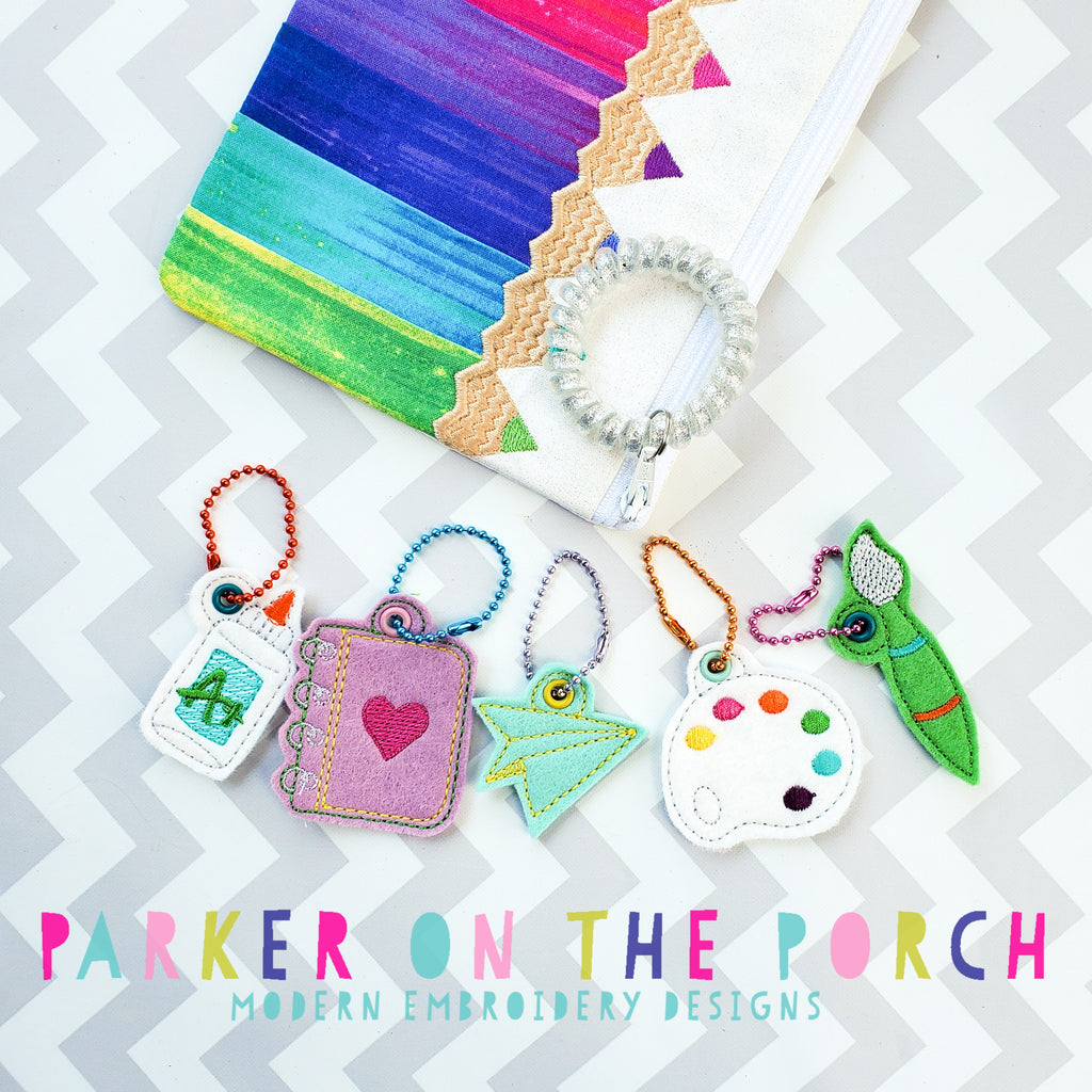 Digital Download - School Charms - Set 2 - in the hoop machine embroidery ITH pattern