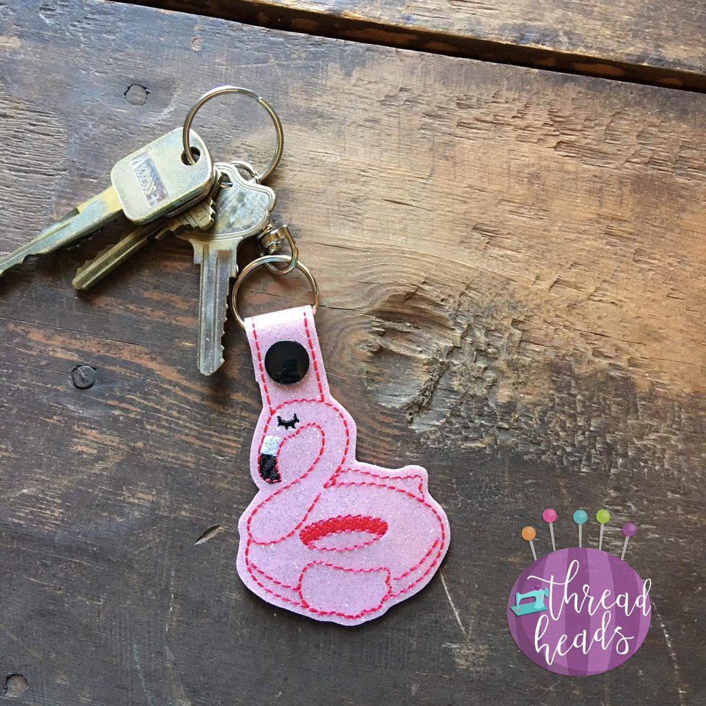 Digital Download- Flamingo Float Snaptab - in the hoop machine embroidery ITH pattern