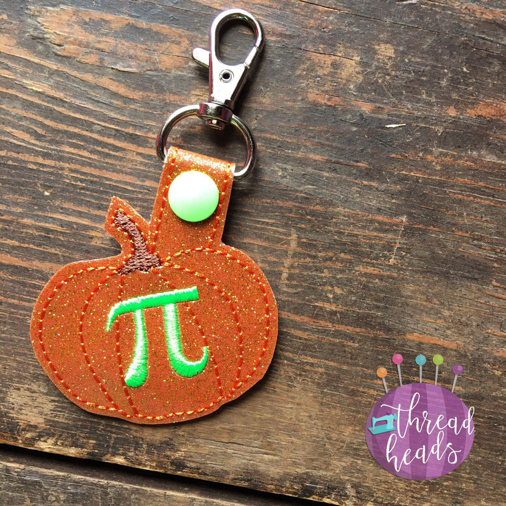 Digital Download- Pumpkin Pi Snaptab - in the hoop machine embroidery ITH pattern