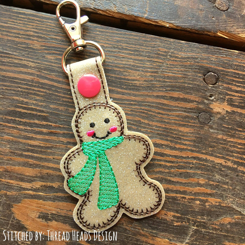 Digital Download- Gingerbread Man Snaptab - in the hoop machine embroidery ITH pattern
