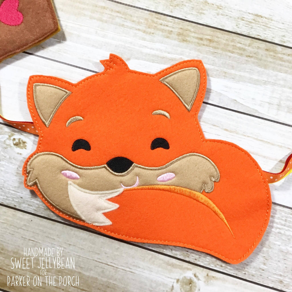 Digital Download- Fox Banner - in the hoop machine embroidery ITH pattern