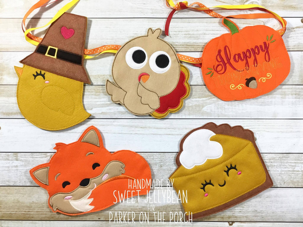 Digital Download- Pumpkin Pie ITH Banner - in the hoop machine embroidery ITH pattern